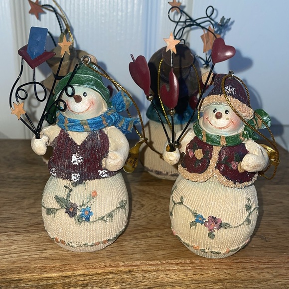 💙VTG whimsical Snowman Set of 4 - Picture 8 of 11
